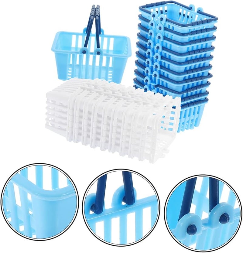 20 قطعة من مجموعة سلة التسوق المصغرة لتخزين المنزل والمكتب وديكور لعب الأدوار - Image 5